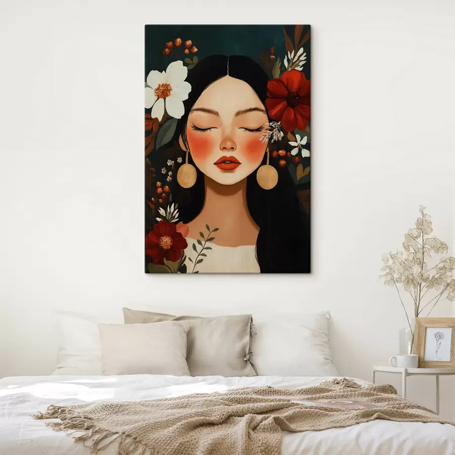  Schilderijen Vrouw tussen de bloemen s50340