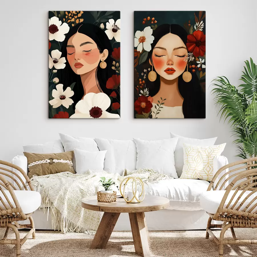 Fotobehang Meisjes met bloemen m30883
