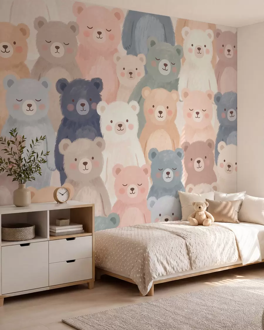Fotobehang Pastelbeertjes w10010
