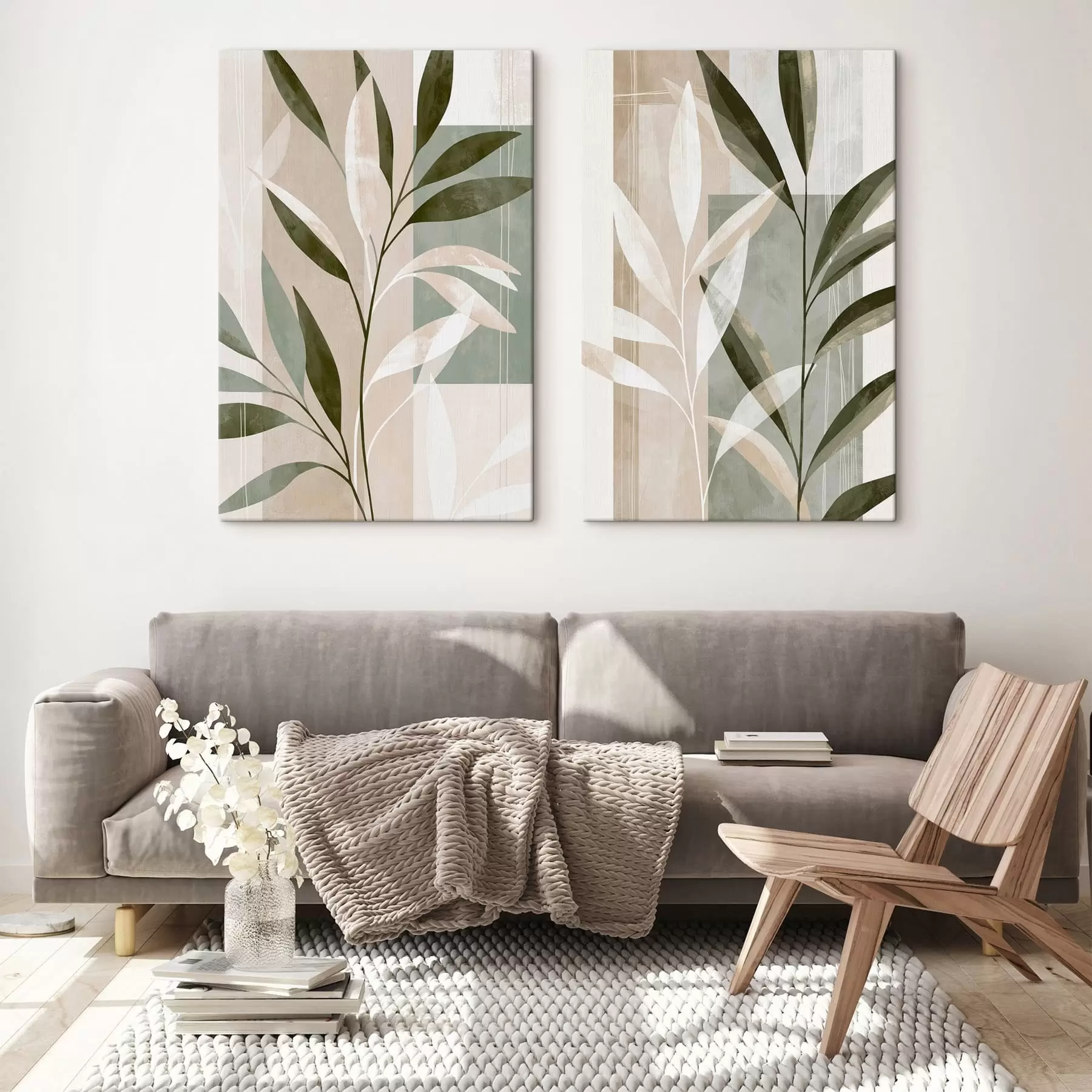  Schilderijen Abstracte botanische bladeren m30717