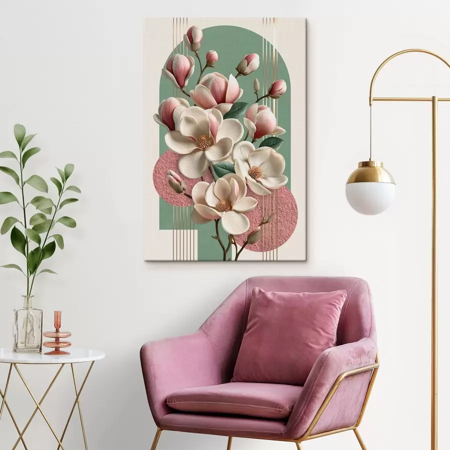 Schilderijen Abstractie met magnolia  s50167