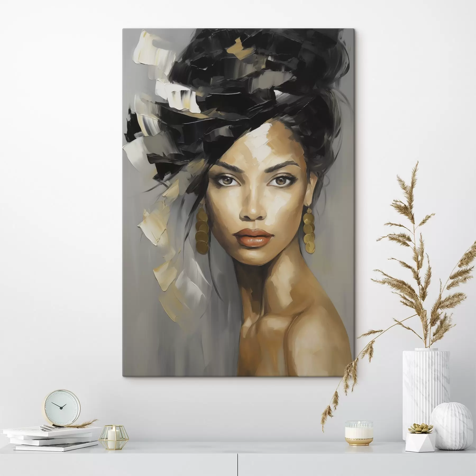  Schilderijen Abstract vrouwelijk portret, schilderijimitatie s50371