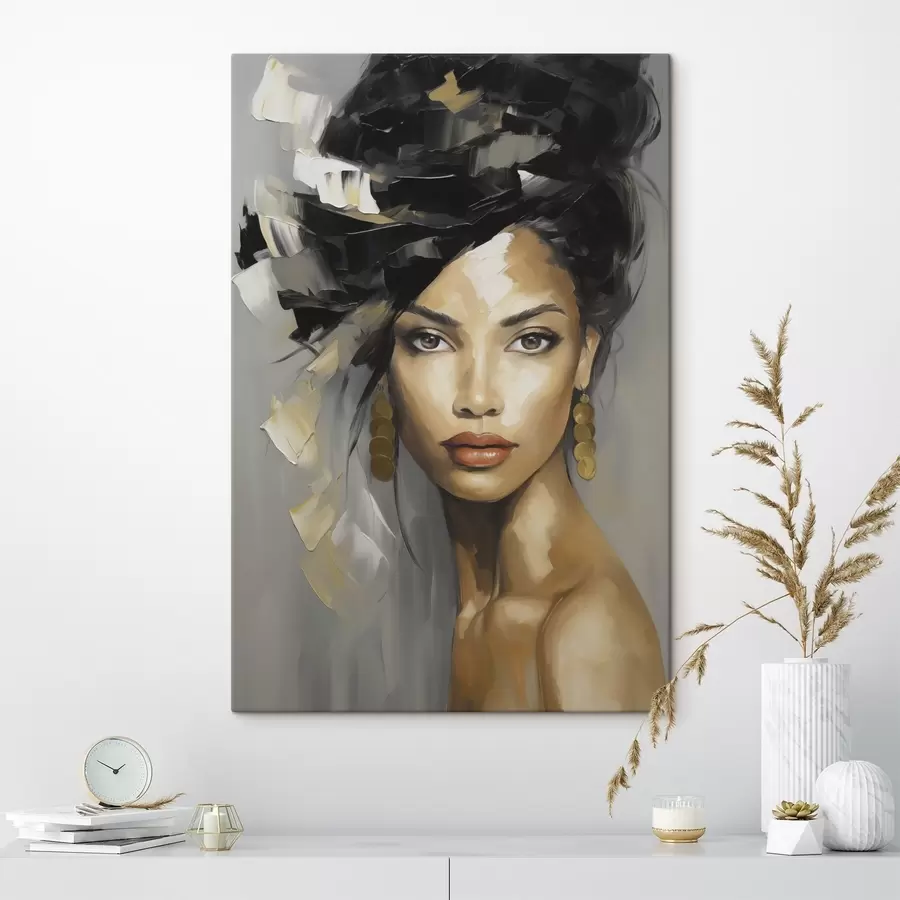  Schilderijen Abstract vrouwelijk portret, schilderijimitatie s50371
