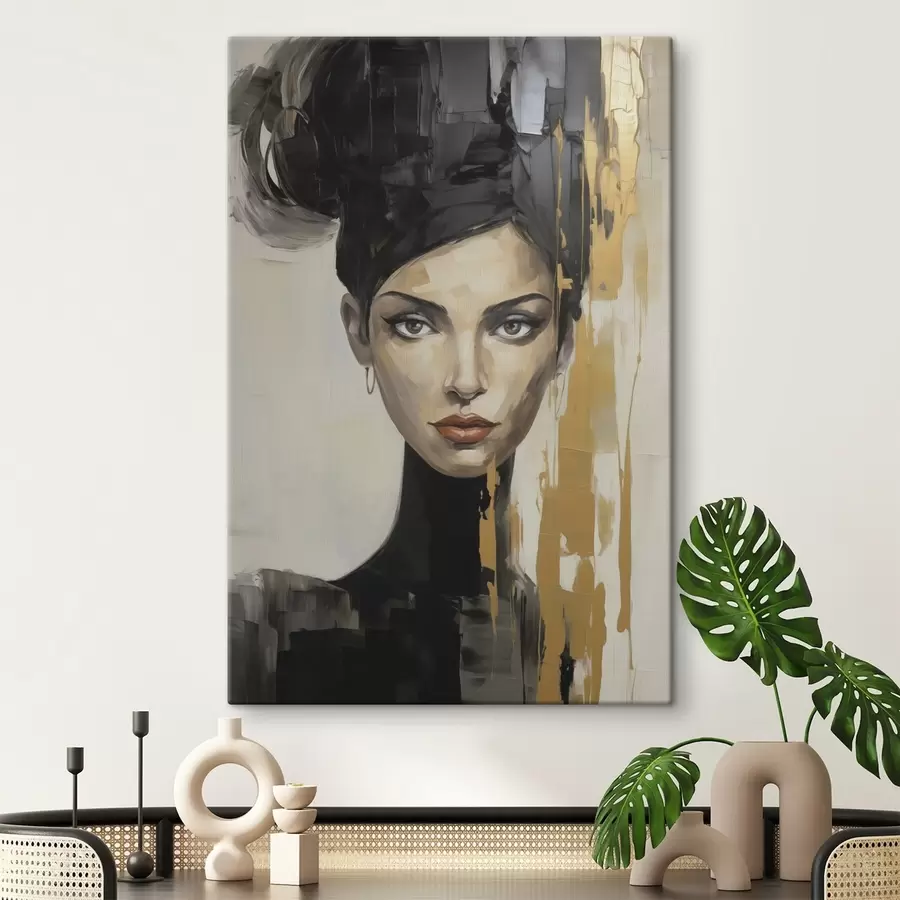  Schilderijen Abstract vrouwelijk portret, schilderijimitatie s50372