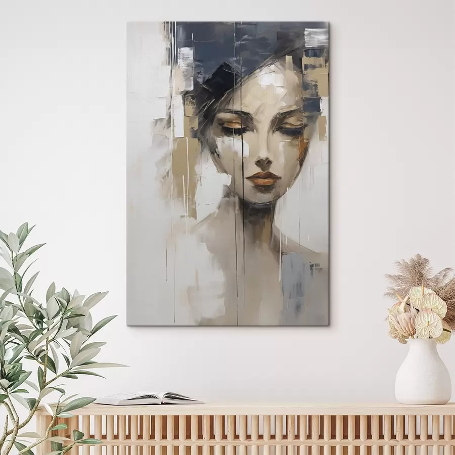  Schilderijen Abstrakt gezicht, imitatie van een schilderij s50377