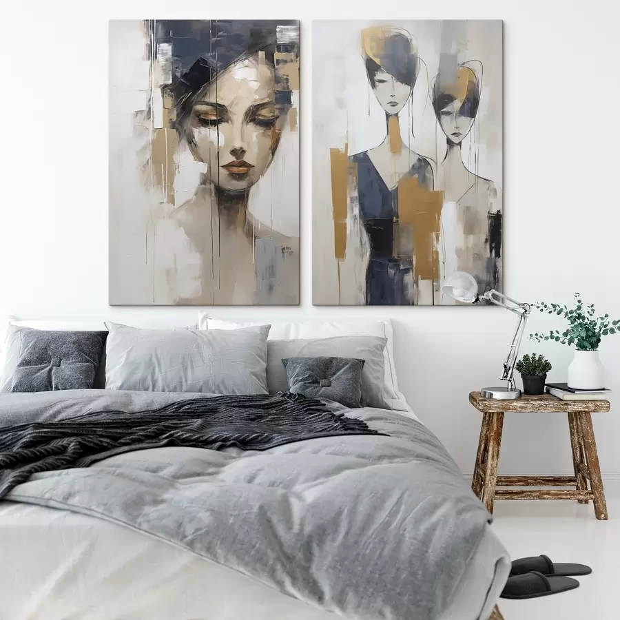  Schilderijen Abstracte figuren, imitatie van de schilderkunst m30896