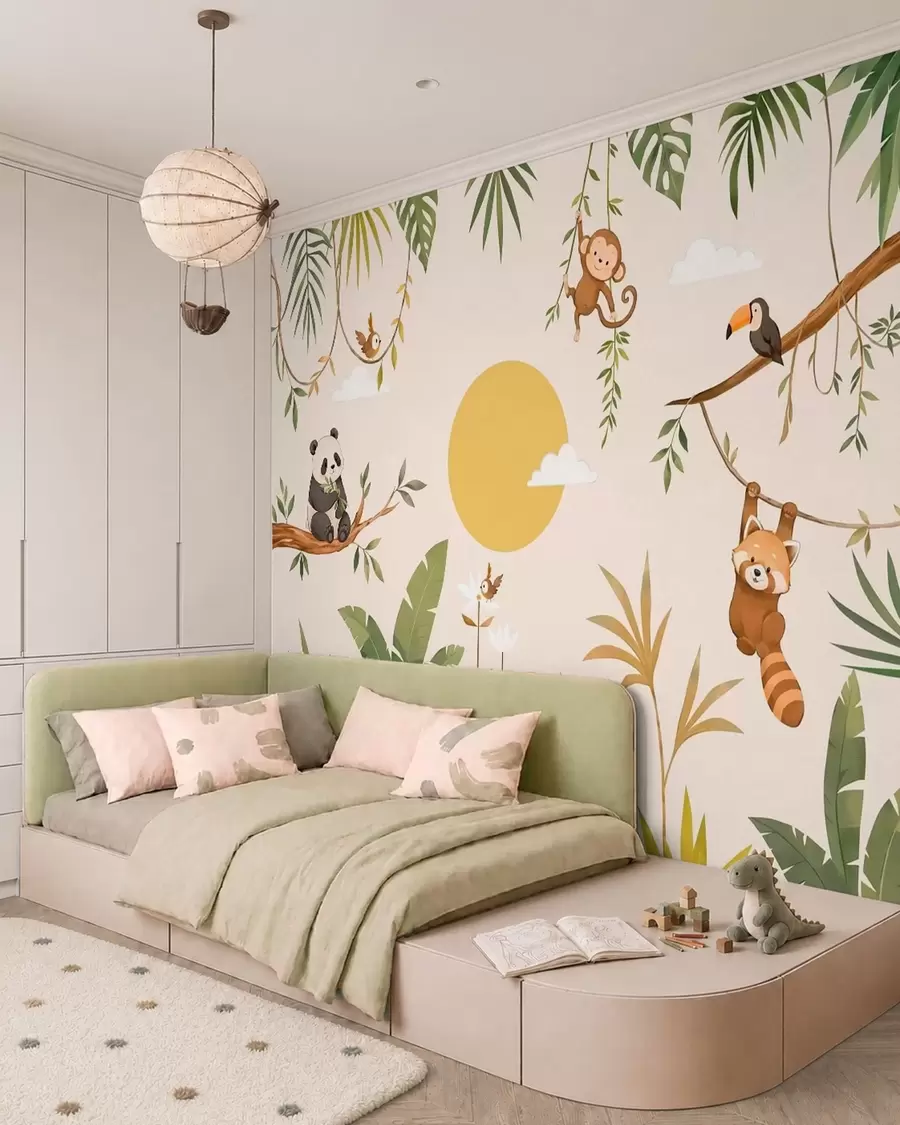 Fotobehang Speeltijd in de jungle w05865