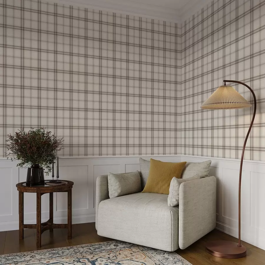 Fotobehang Ruitpatroon in beige- en grijstinten a01250
