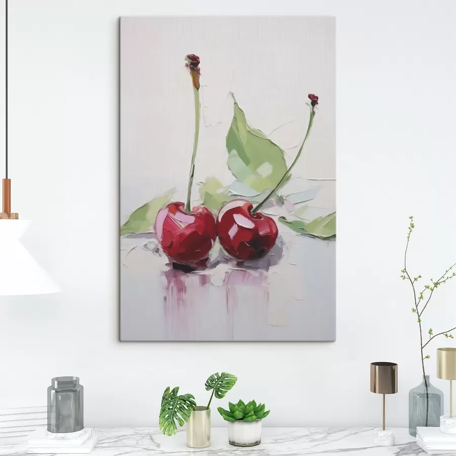  Schilderijen Kersen, schilderij in imitatie s50414