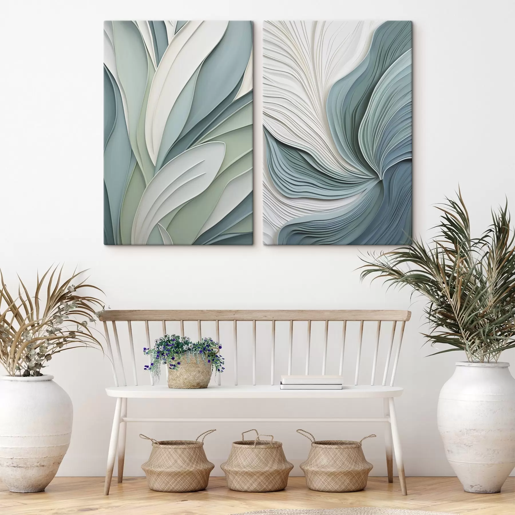  Schilderijen Abstractie met nabootsing van gelaagde vormen m30908
