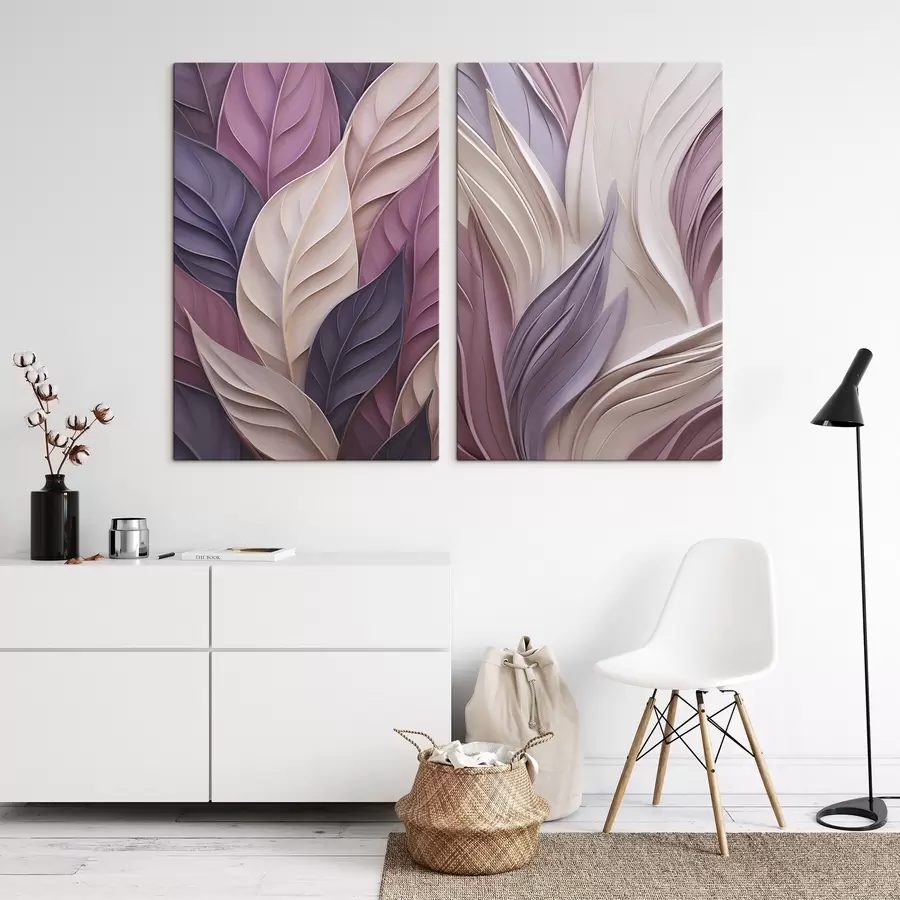  Schilderijen Abstracte compositie met nagebootste gelaagde vormen m30910