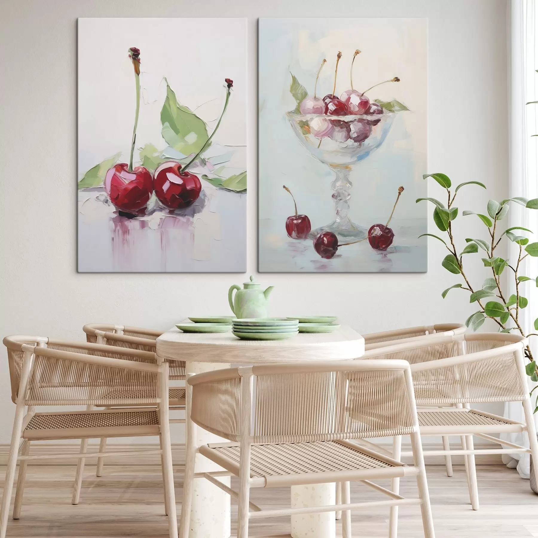  Schilderijen Kersen, schilderij in imitatie m30912