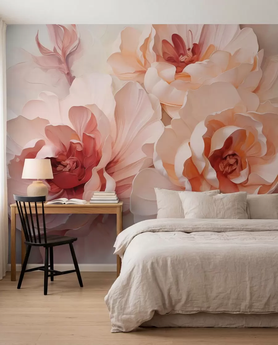Fotobehang Gestileerde abstracte bloemen w05639