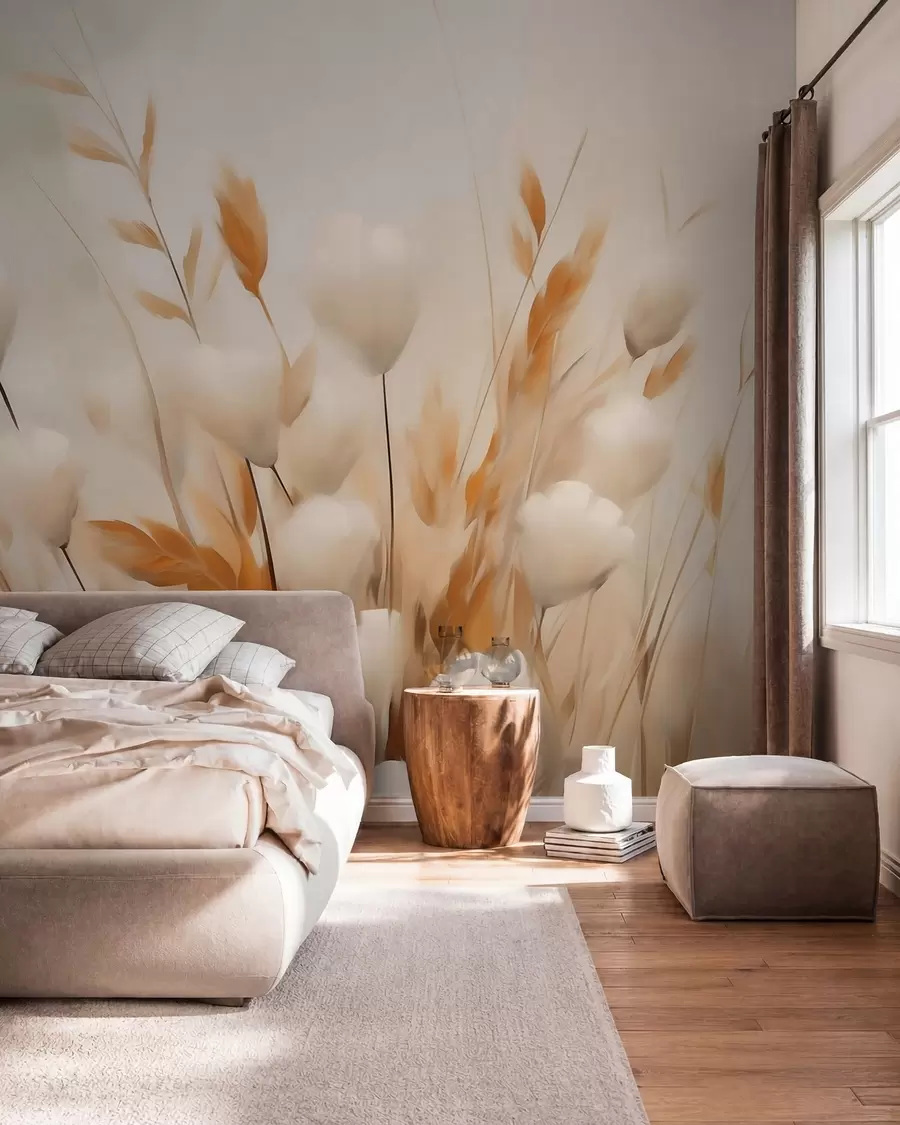 Fotobehang Abstracte gedroogde bloemen w05851