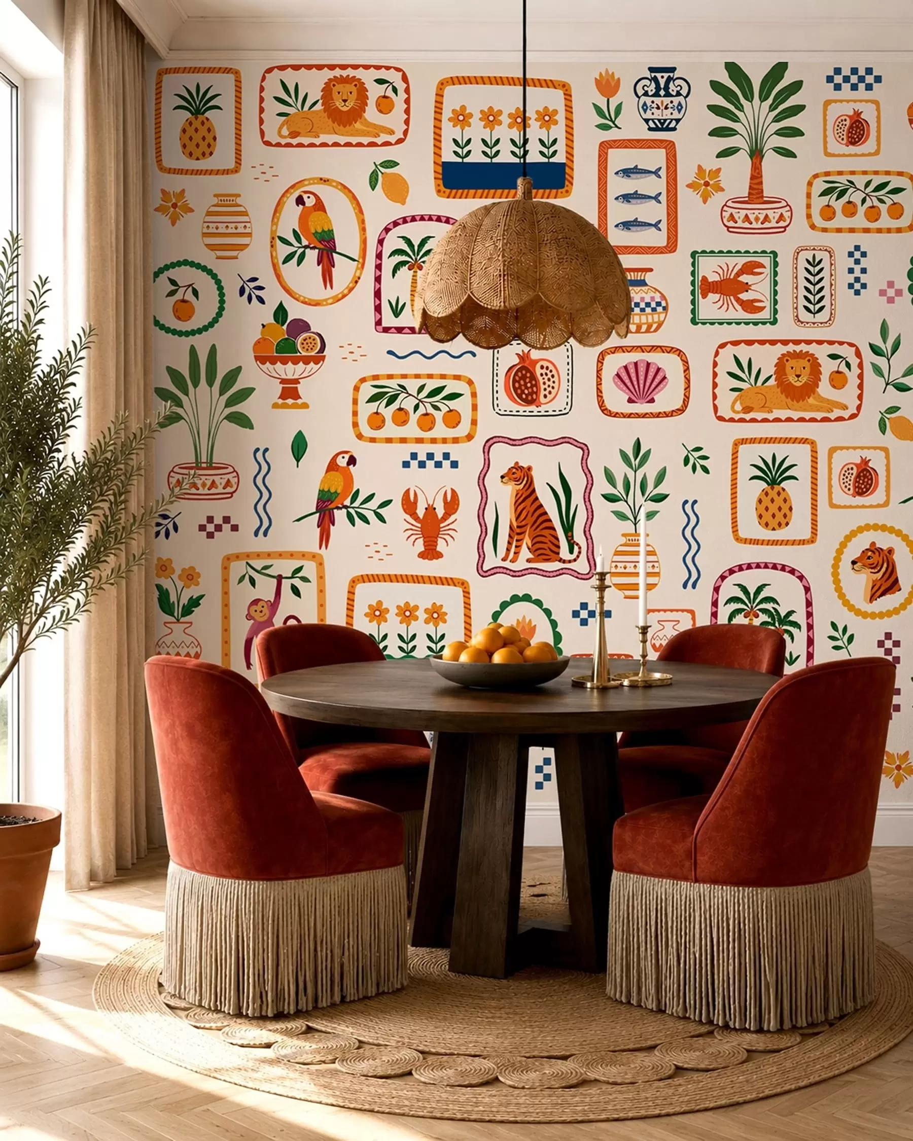 Fotobehang Dieren in een folktuin w05885