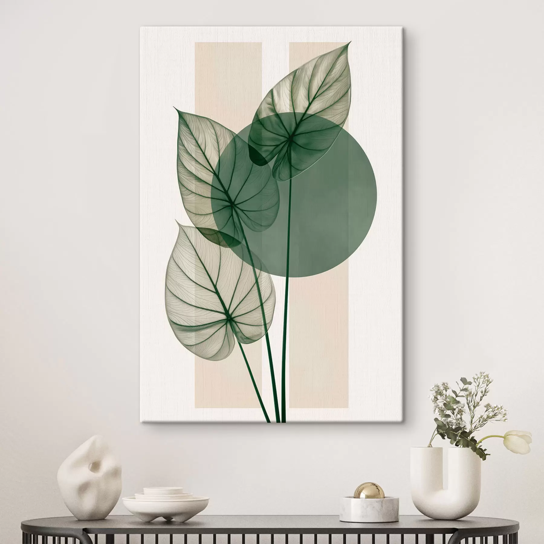  Schilderijen Abstracte voorstelling met fijne blaadjes s50368