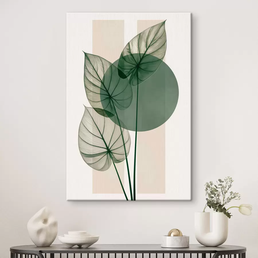  Schilderijen Abstracte voorstelling met fijne blaadjes s50368