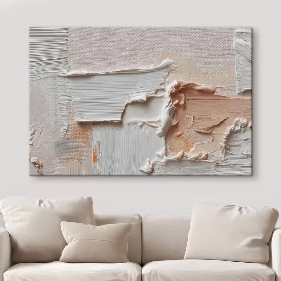  Schilderijen Abstracte compositie met dichte, lichte penseelstreken s50439