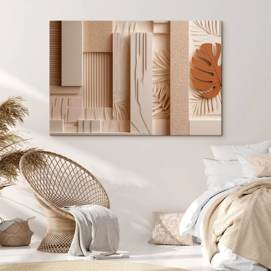  Schilderijen Decoratieve panelen met tropische bladeren s50441