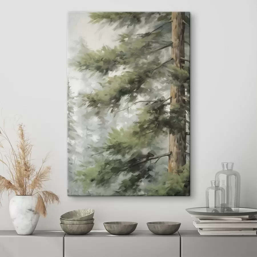  Schilderijen Dennen takken, schilderij in imitatie s50662