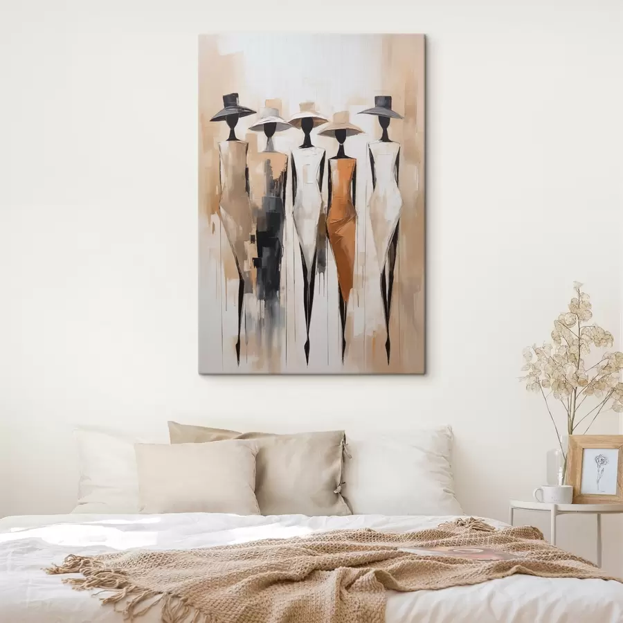  Schilderijen Abstracte silhouetten, schilderijimitatie s50664