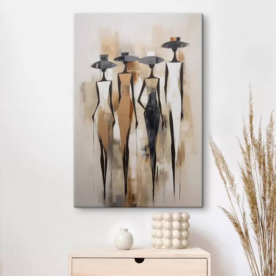  Schilderijen Abstracte silhouetten van mensen, schilderijachtige afbeeldingen s50665