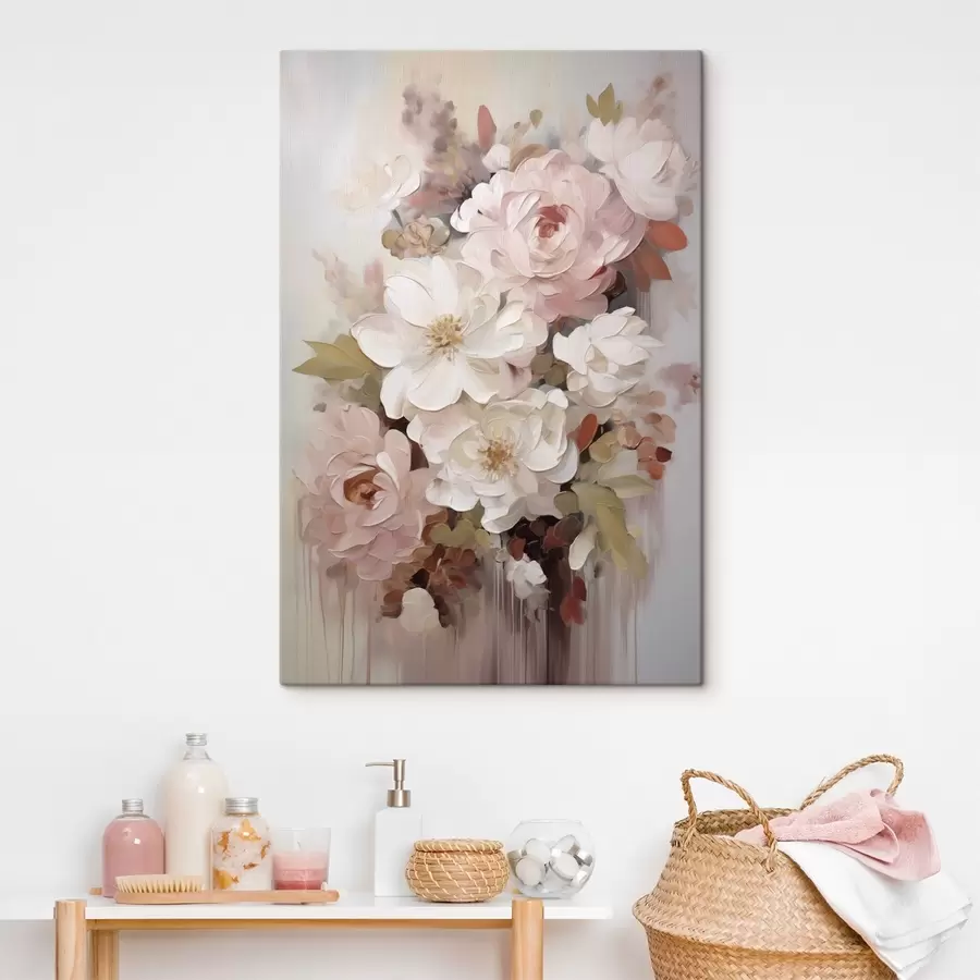  Schilderijen Abstracte bloemen, schilderijimitatie s50676