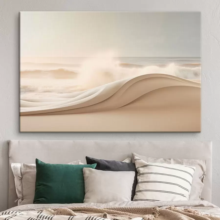 Fotobehang Gestileerde, golvende golven tegen de zee s50597
