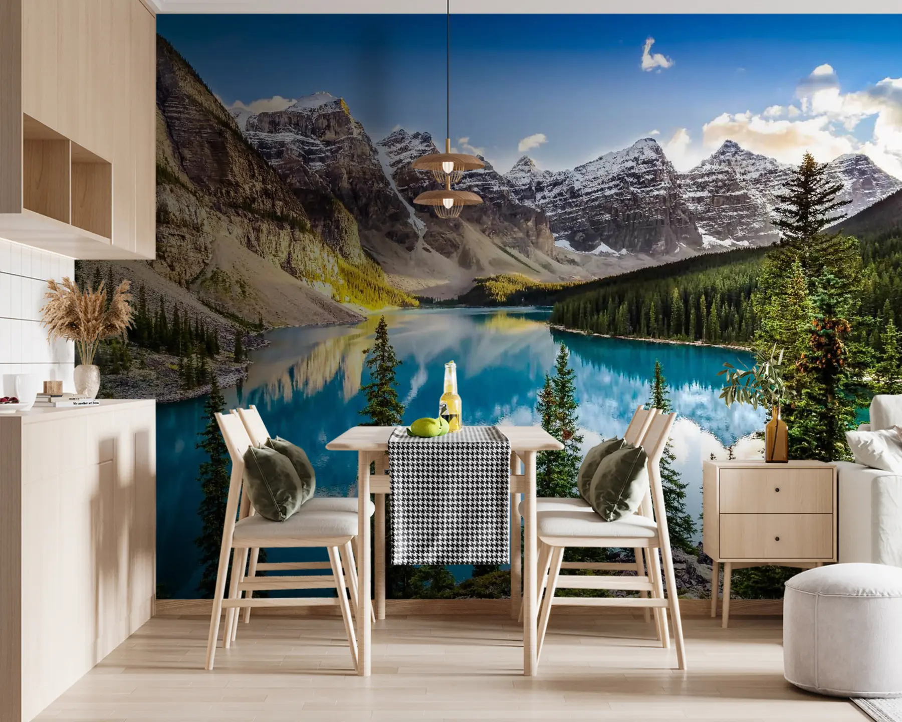 Fotobehang Spiegelmeer aan de voet van de berg u58602