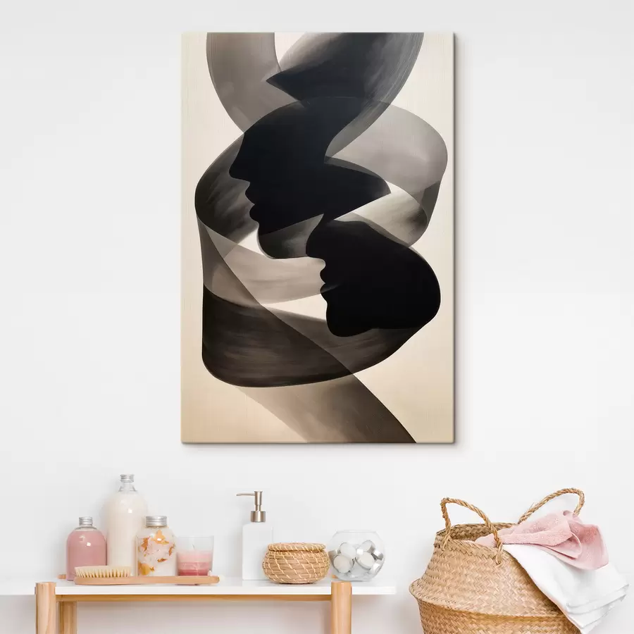  Schilderijen Abstracte silhouetten van gezichten s50697