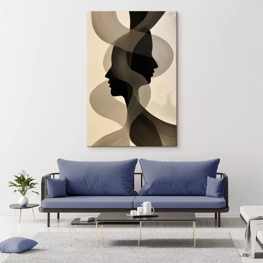  Schilderijen Abstracte silhouetten van gezichten s50698