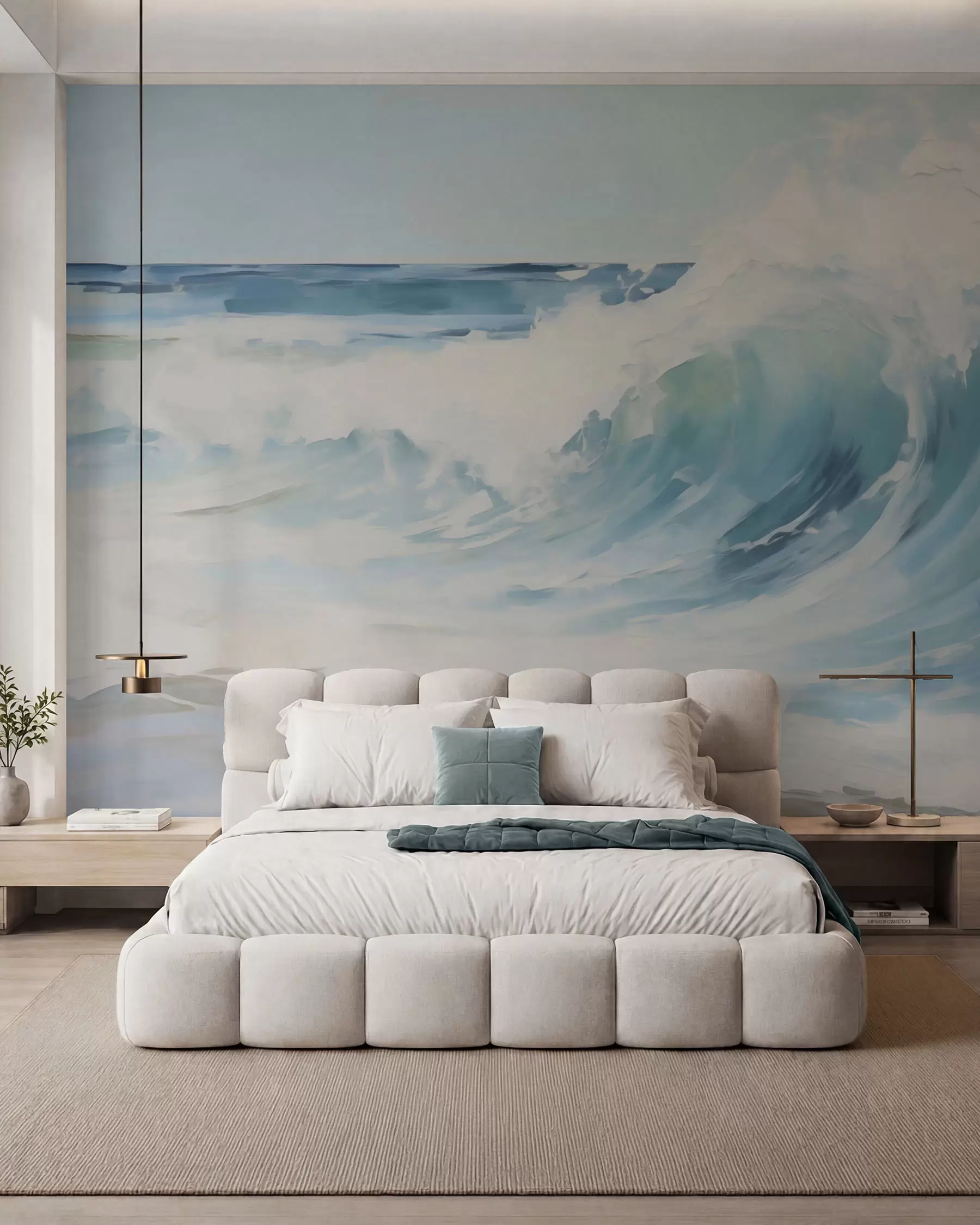 Fotobehang Golven in azuurblauw w05899