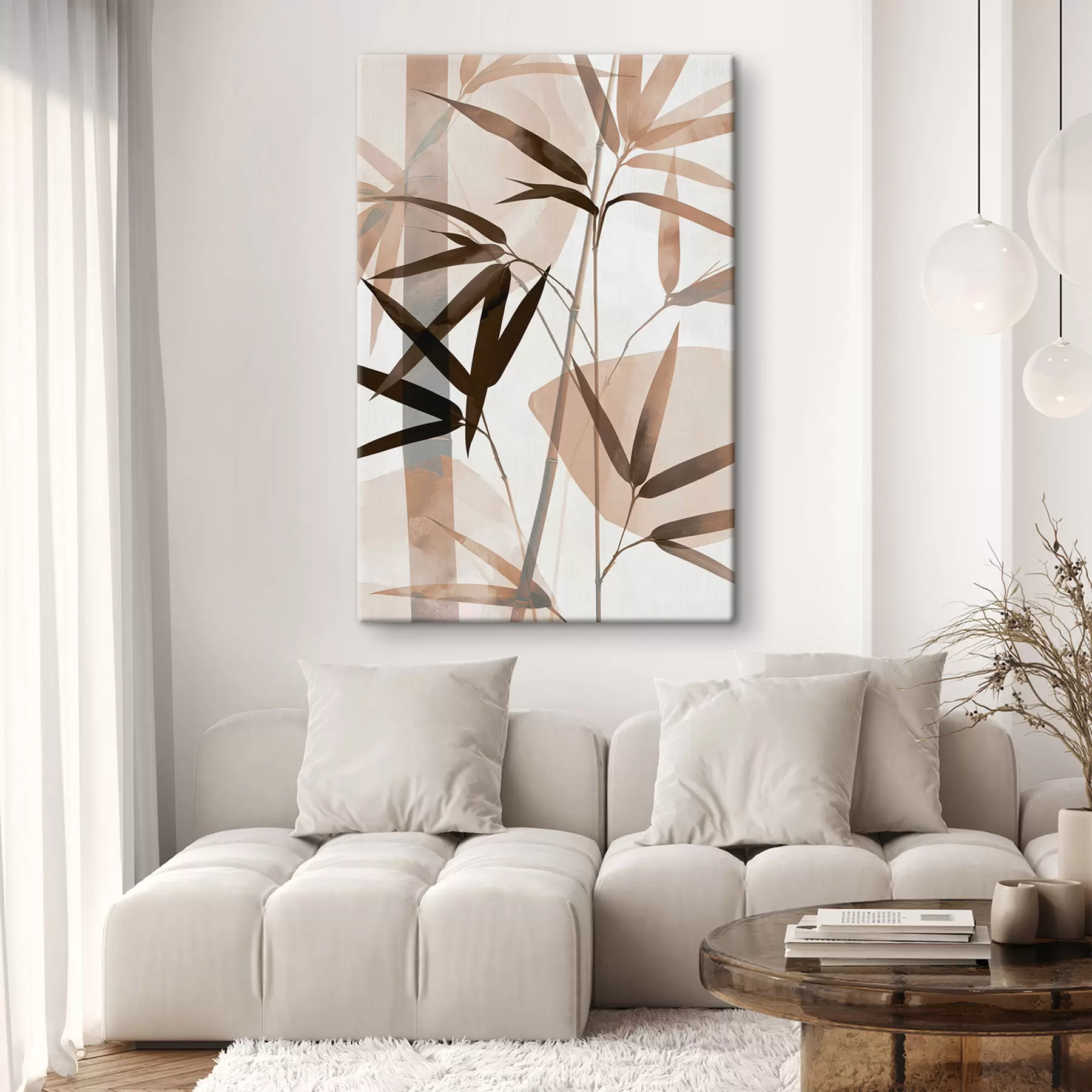  Schilderijen Abstracte bamboebladeren s50574