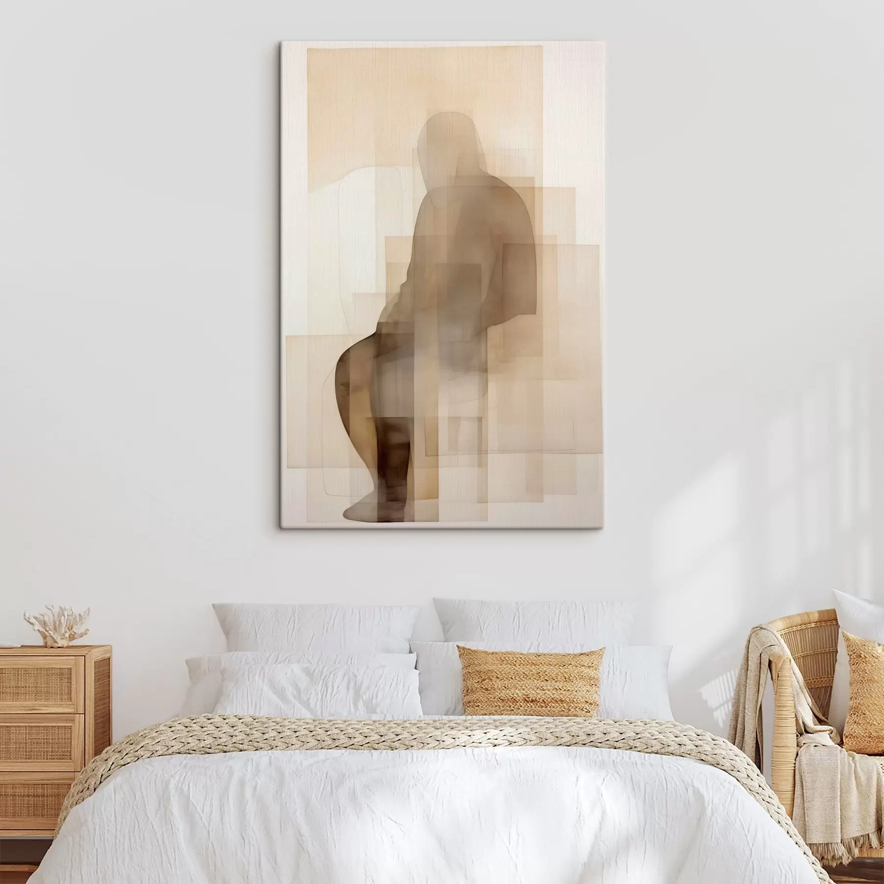  Schilderijen Abstracte zittende figuur, imitatieschilderij s50769