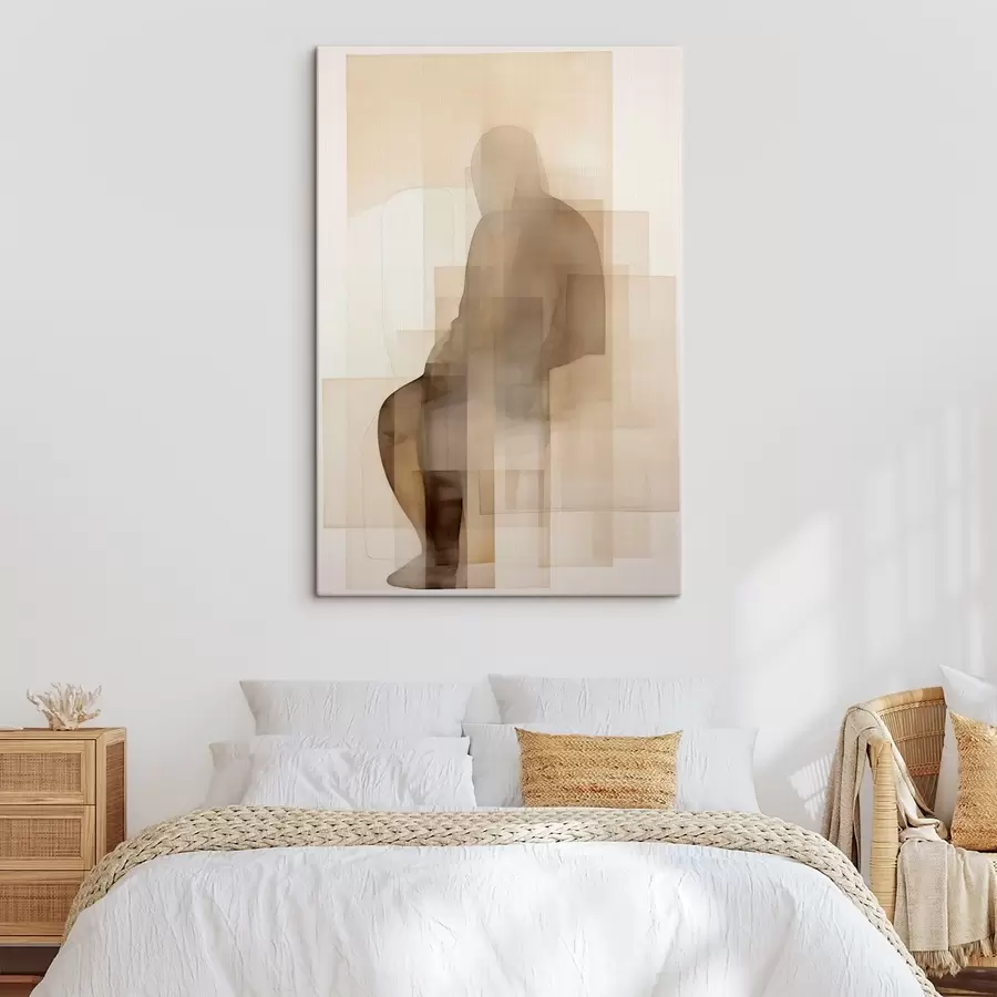  Schilderijen Abstracte zittende figuur, imitatieschilderij s50769