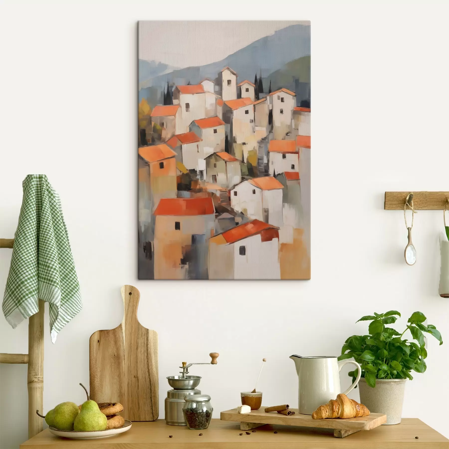  Schilderijen Abstracte huizen, imitatie van een schilderij s50771