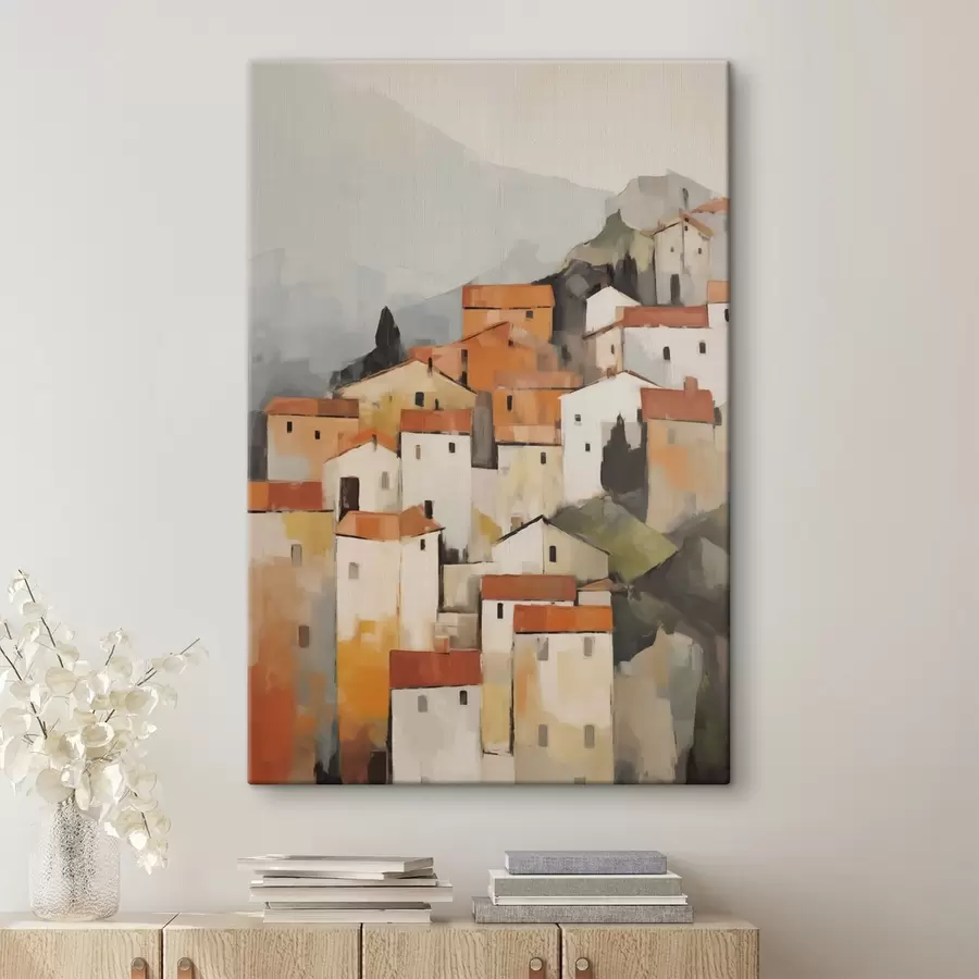  Schilderijen Huizen, imitatieschilderij s50772