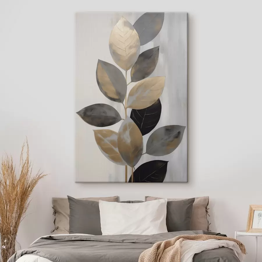  Schilderijen Decoratieve tak met bladeren, imitatieschilderij s50777