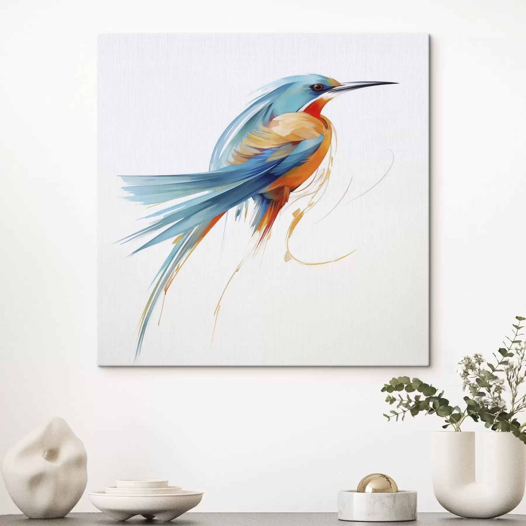  Schilderijen Abstracte vogel, imitatie van een schilderij s50782
