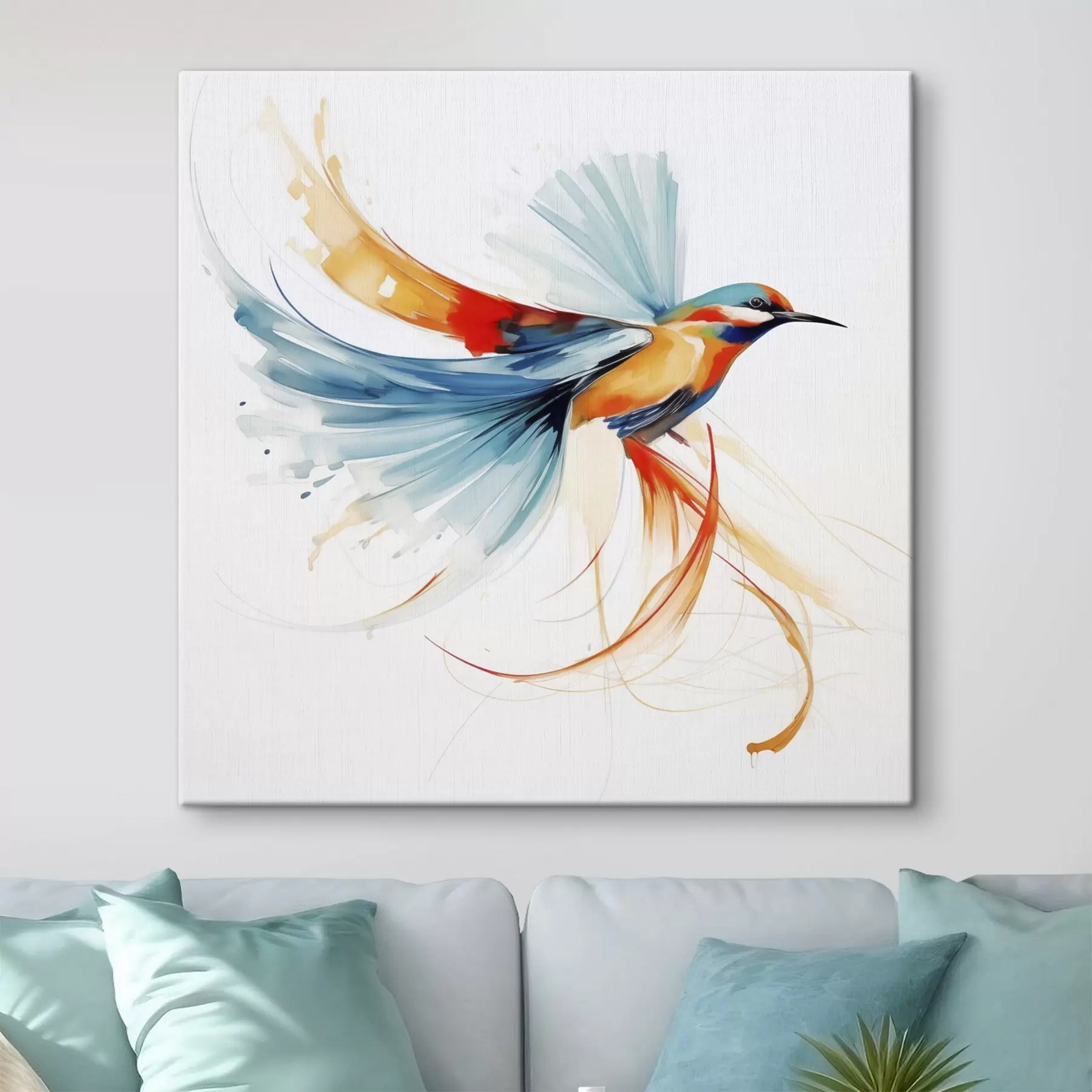  Schilderijen Abstracte vogel, imitatie van een schilderij s50783