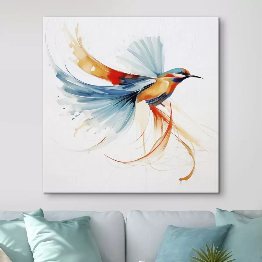  Schilderijen Abstracte vogel, imitatie van een schilderij s50783