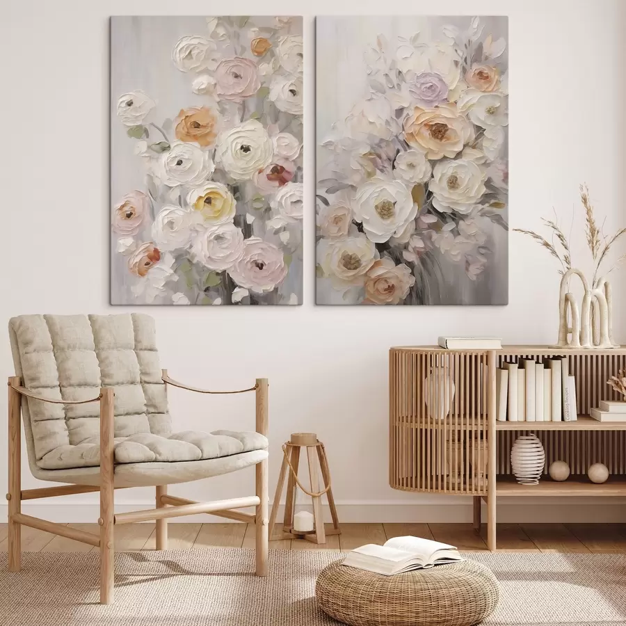  Schilderijen Abstracte bloemen, imitatie van een schilderij m31004
