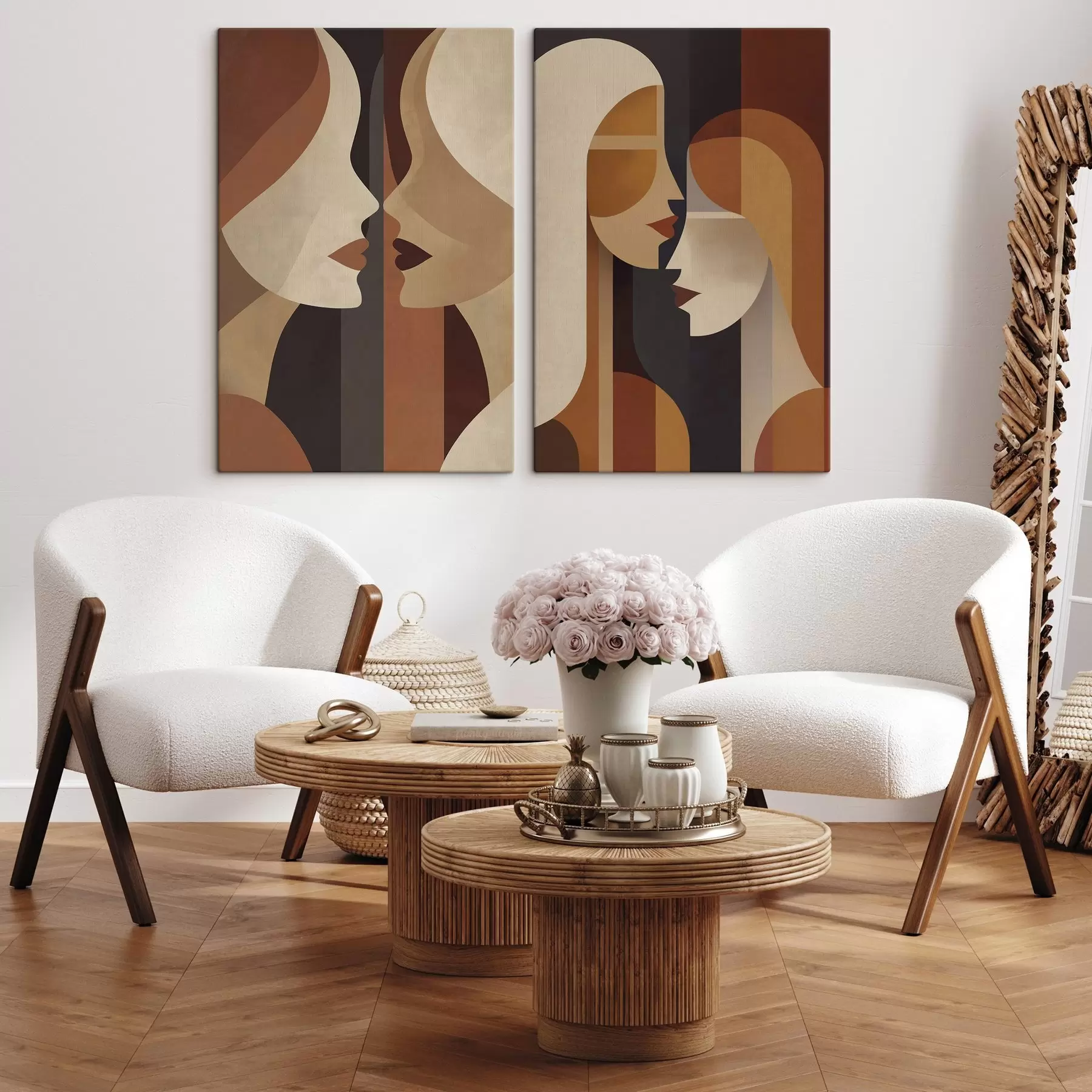  Schilderijen Abstracte silhouetten van vrouwen m31009