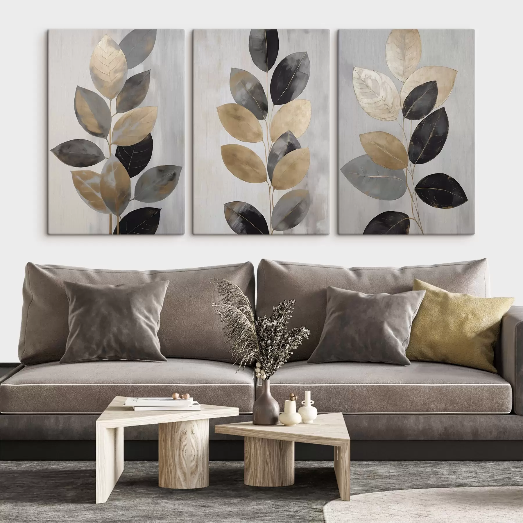  Schilderijen Decoratieve tak met bladeren, imitatieschilderij m31010