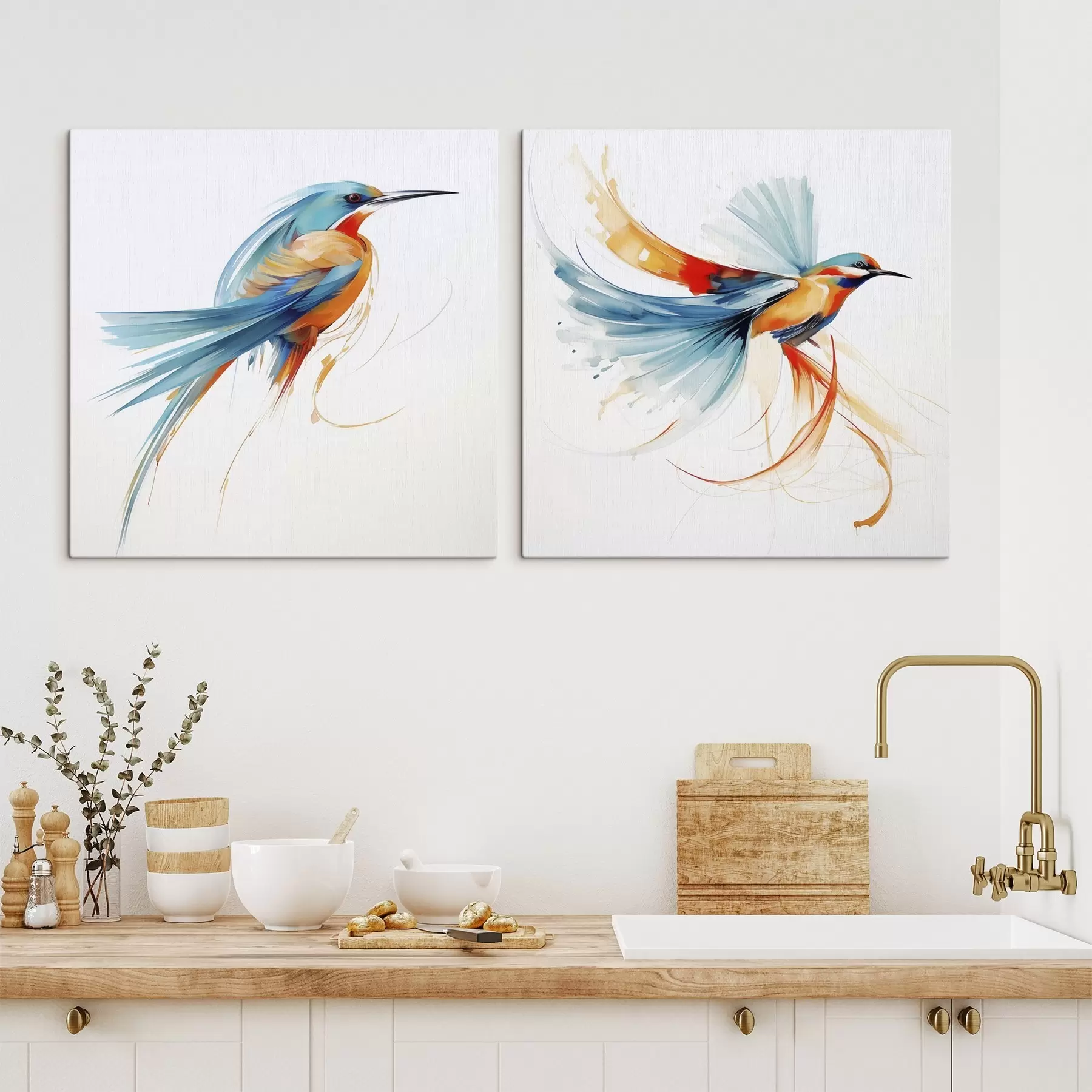  Schilderijen Abstracte vogel, imitatie van een schilderij m31012