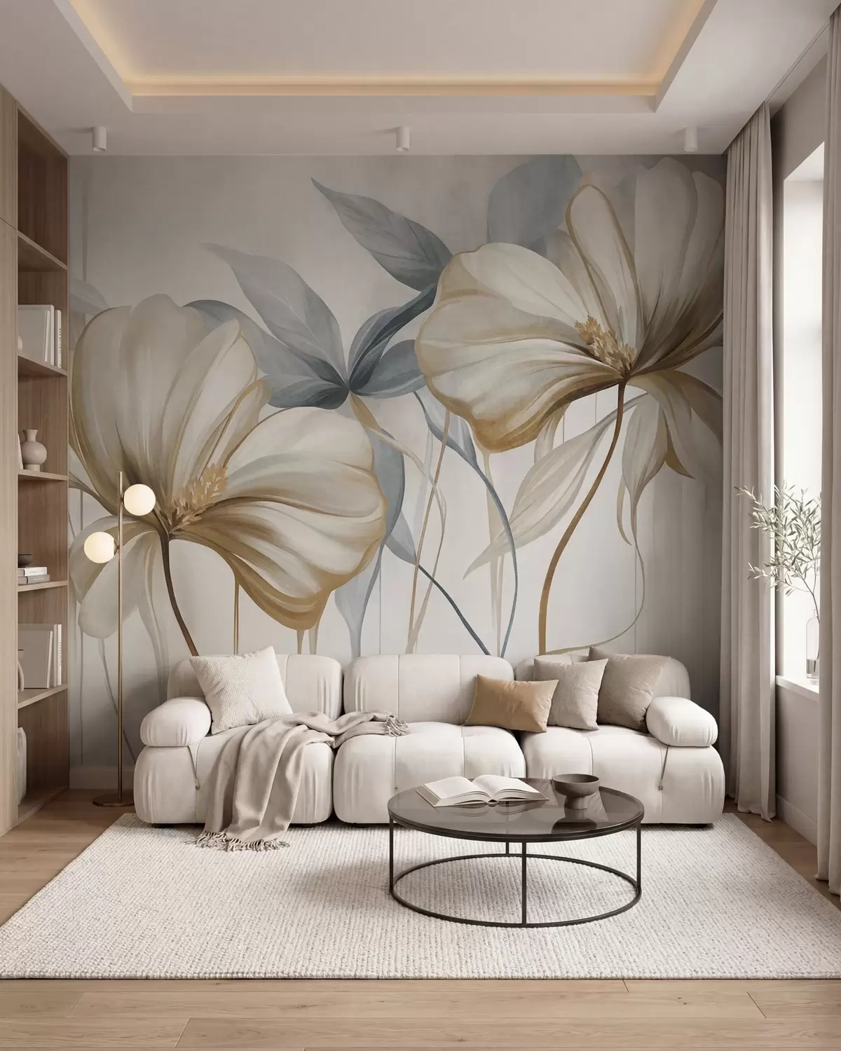 Fotobehang Bloemblaadjes en schaduw w10058
