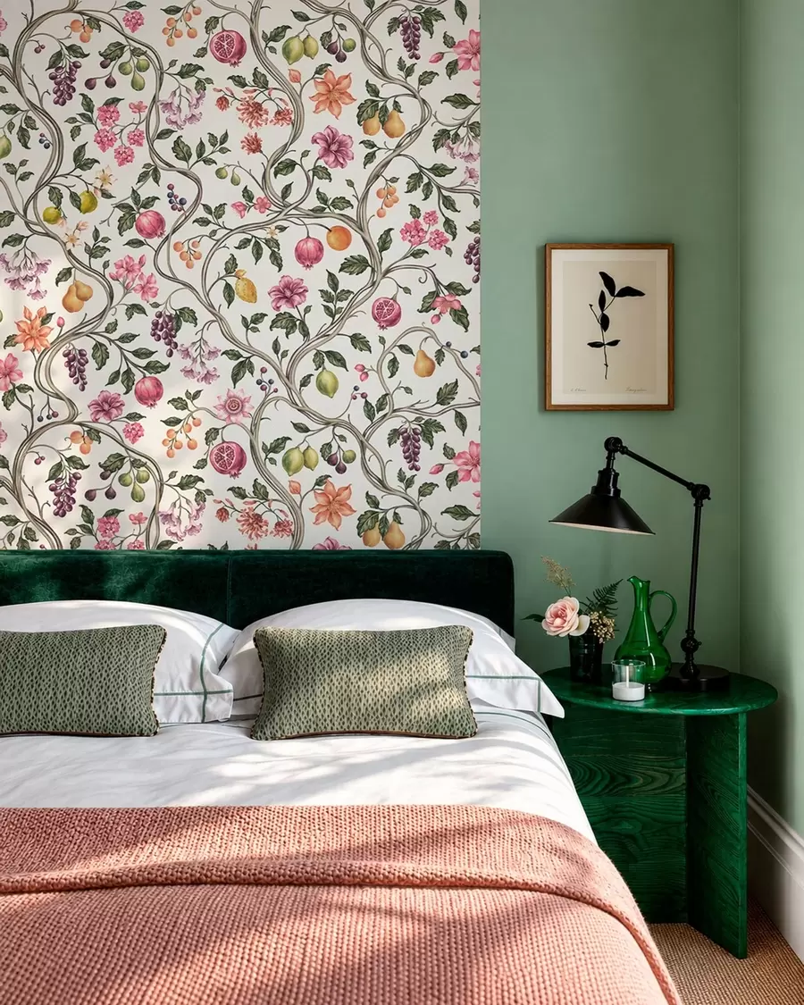 Fotobehang Bloemen- en fruitmotief met verstrengelde takken w05862v1