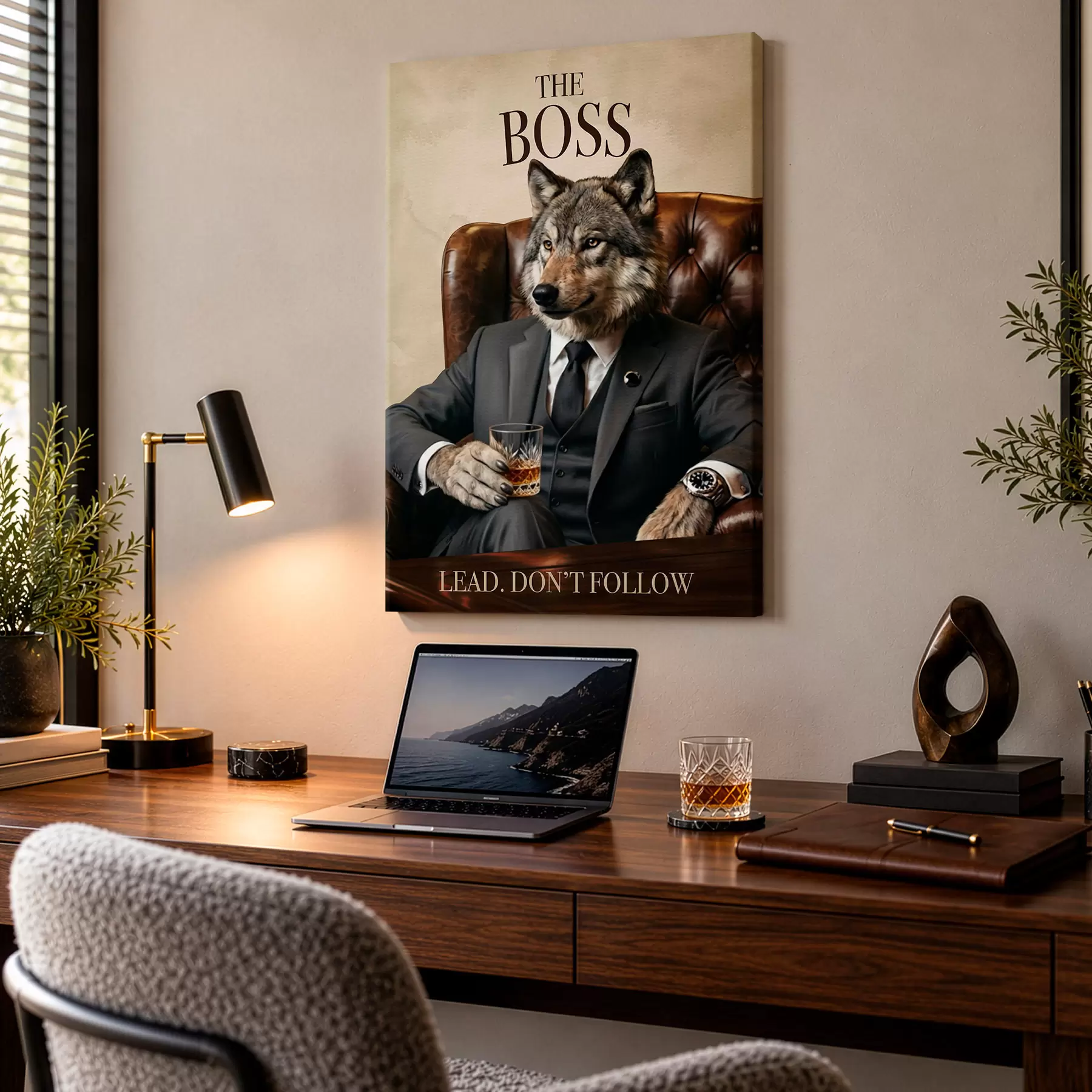  Schilderijen De wolf in het pak s50508