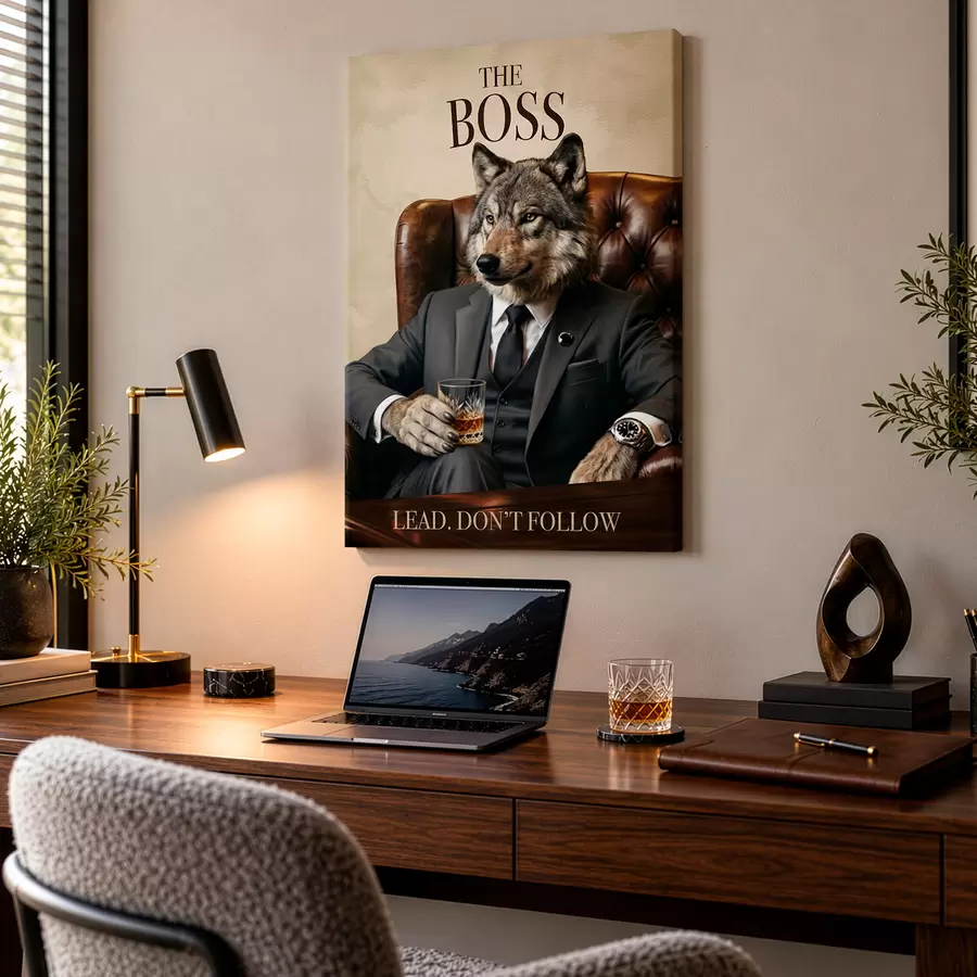  Schilderijen De wolf in het pak s50508