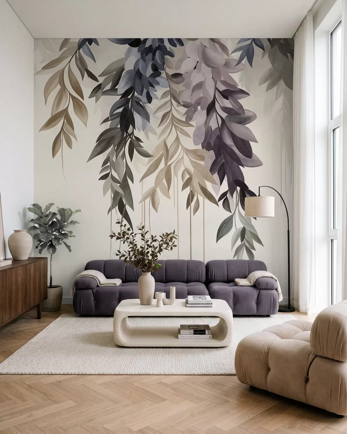 Fotobehang Hangende bladeren w10057